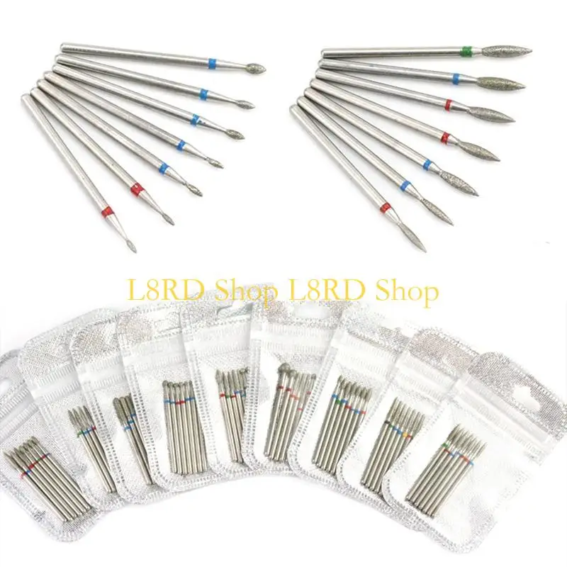 L8rd 7 PCS Diamond Milling Cutter Drill Bits Set Electric Manicure File Bit