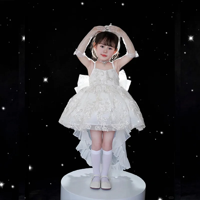 Girls Gloves Lace Mesh Child Size Photo Shoot Flower Girl Birthday Wedding Party Dance Performance Stage Soft Lightweight Comfy