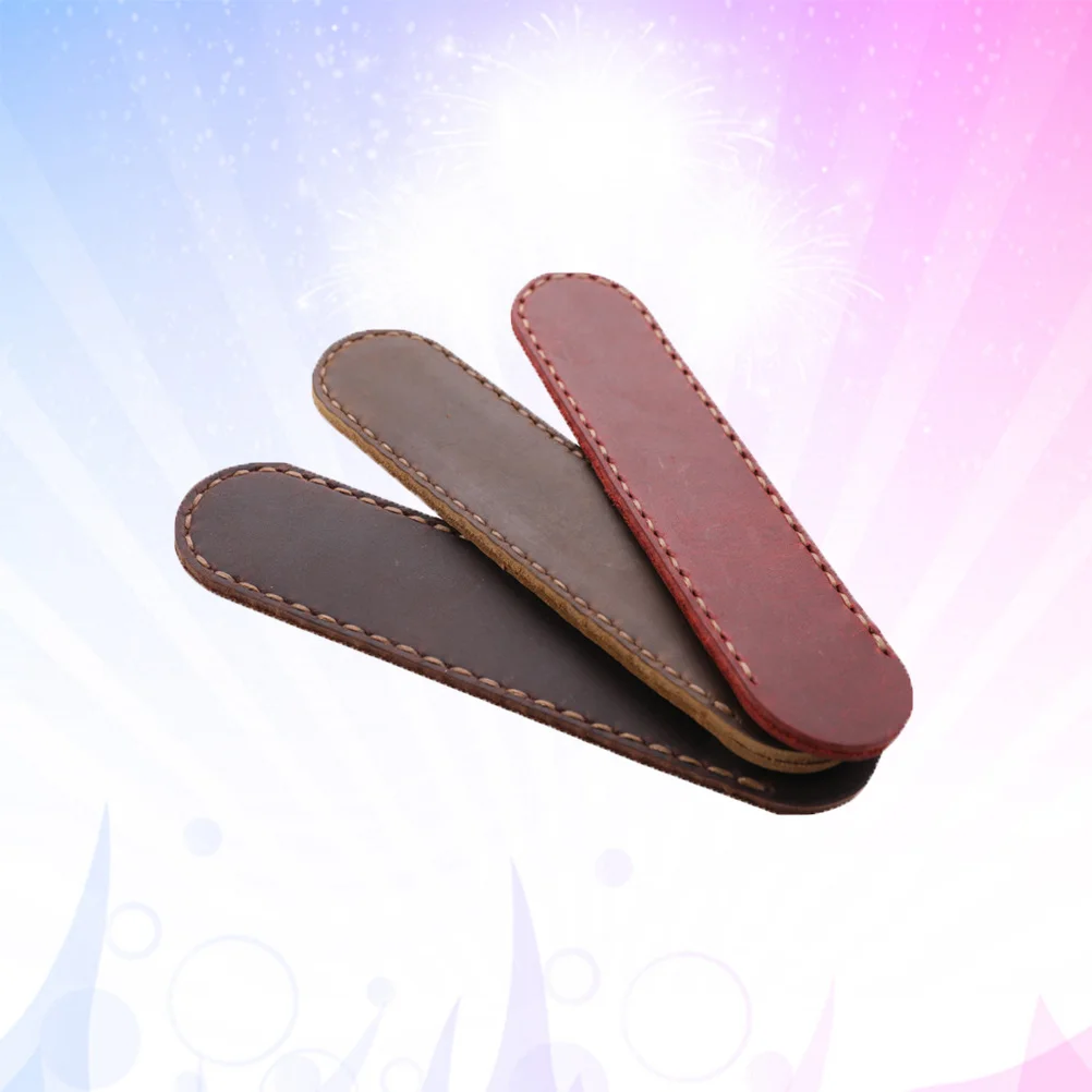 

Pen Case Holder Handmade Pens Pouch Protective Sleeve Coffee Color For Gift Office School Stationery Desk Organizer