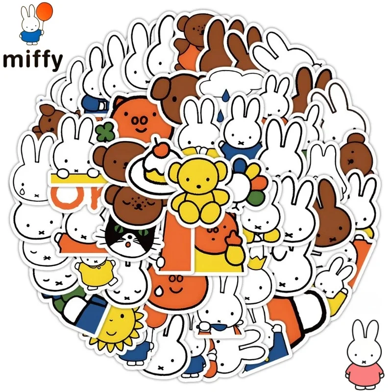 

New Sweet Miffy Rabbit Cute Creative Cartoon Pattern Notebook, Water Cup, Fashionable Decoration, Waterproof Reward Stickers