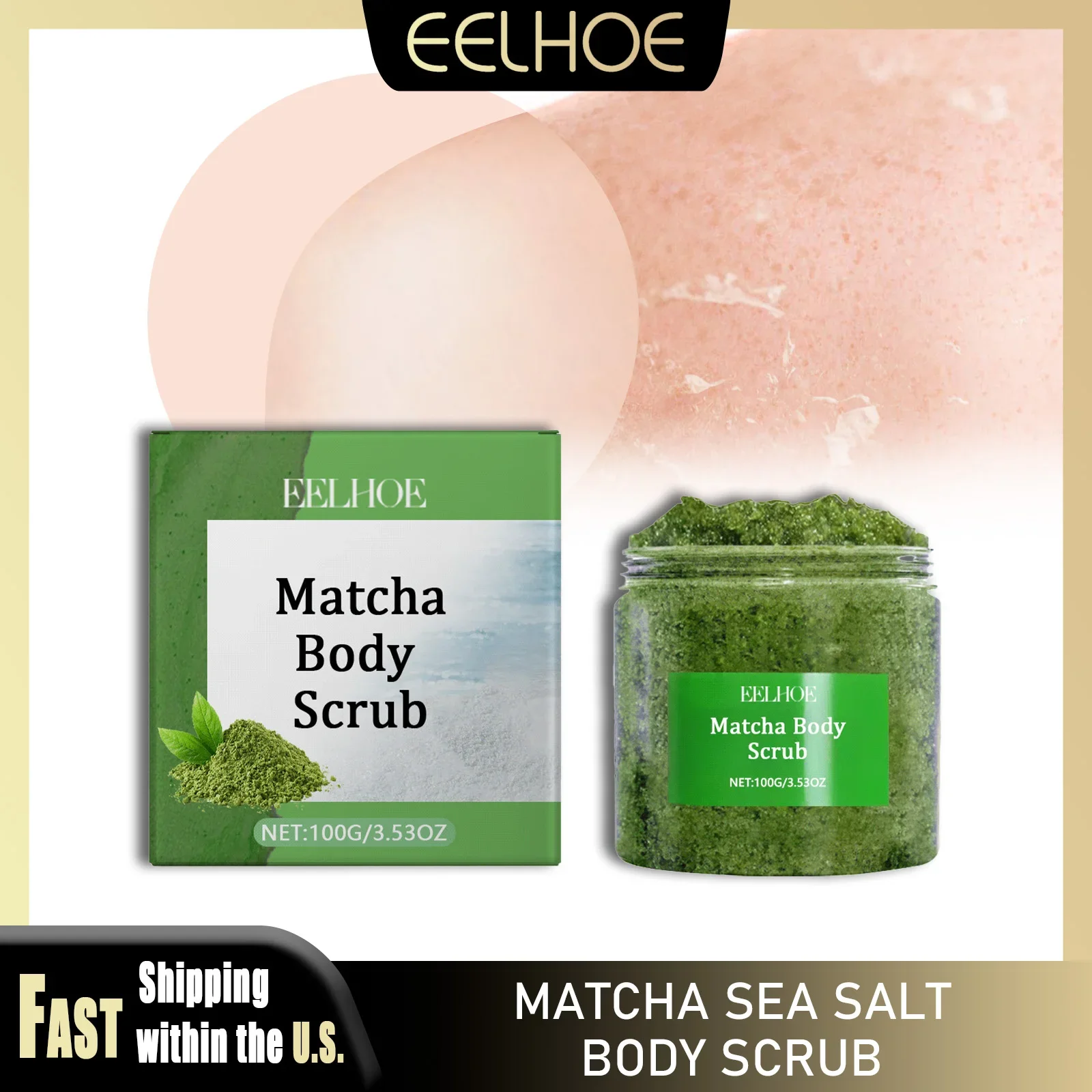 EELHOE Matcha Body Scrub Gentle Exfoliating Moisturizing Maintains Skin Elasticity Repair Smooth Skin Pores Cleaner Body Care