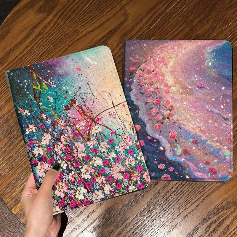 

Colorful Flower Splatter Art Gift Tablet Case For Apple iPad Air Pro mini 1 2 3 4 5 6 7 8 9 11 M2 M3 M5 M4 5th 6th 7th 10th 11th