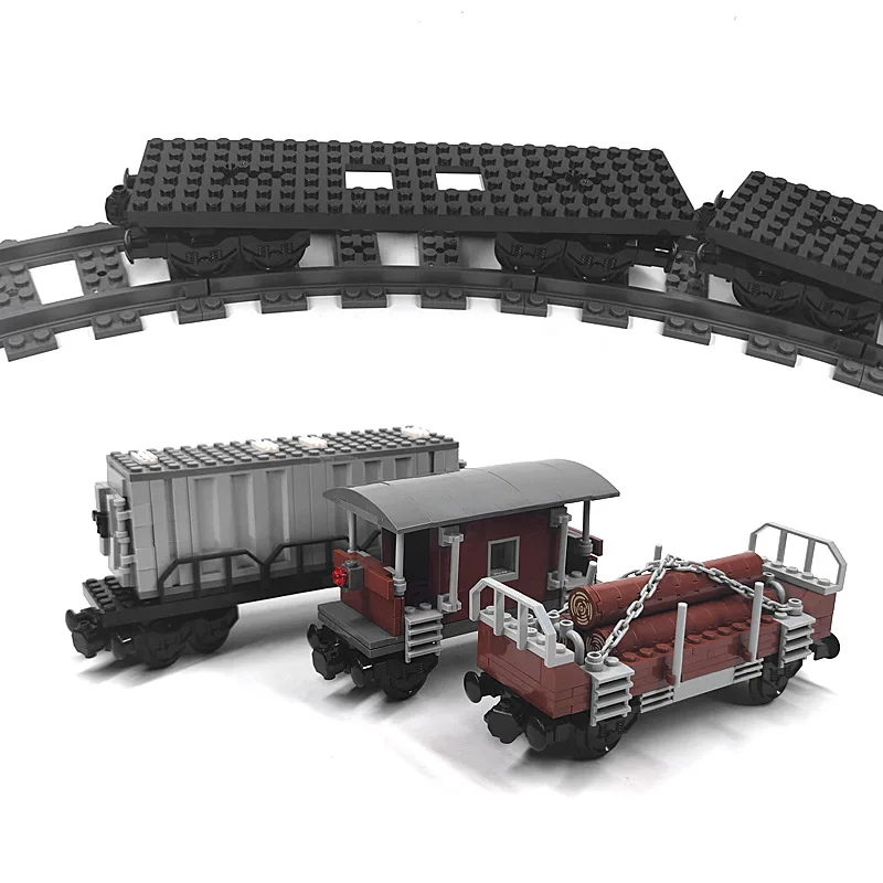 All Style IN stock MOC Train Carriage Model, Rail Transport Vehicle, Coal Transport Vehicle, Train Building Blocks Bricks Toys