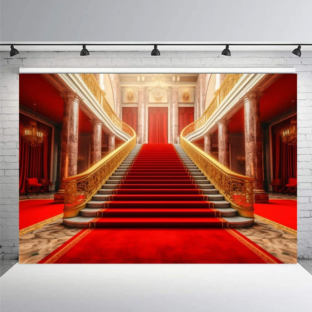 Luxe Paleis Fotografie Achtergrond Retro Kasteel Feestzaal Binnenmuur Bruid Bruiloft Volwassen Verjaardagsfeestje Achtergrond Prop