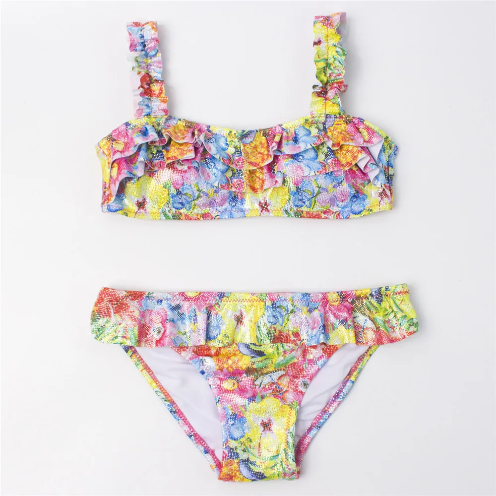 7-14Year Butterfly Print Child Bikini Set 2024 Girls Swimsuit Swimwear For Kids Summer Brazilian Teen Baby Swimming Suit Biquini