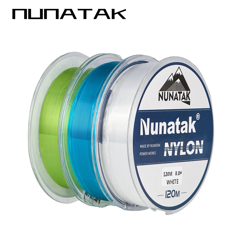 2024 NUNATAK New Nylon Fishing Line Full 120M Japan High Quality Monofilament Carp Line White Blue Green Nylon Sea Fishing Line