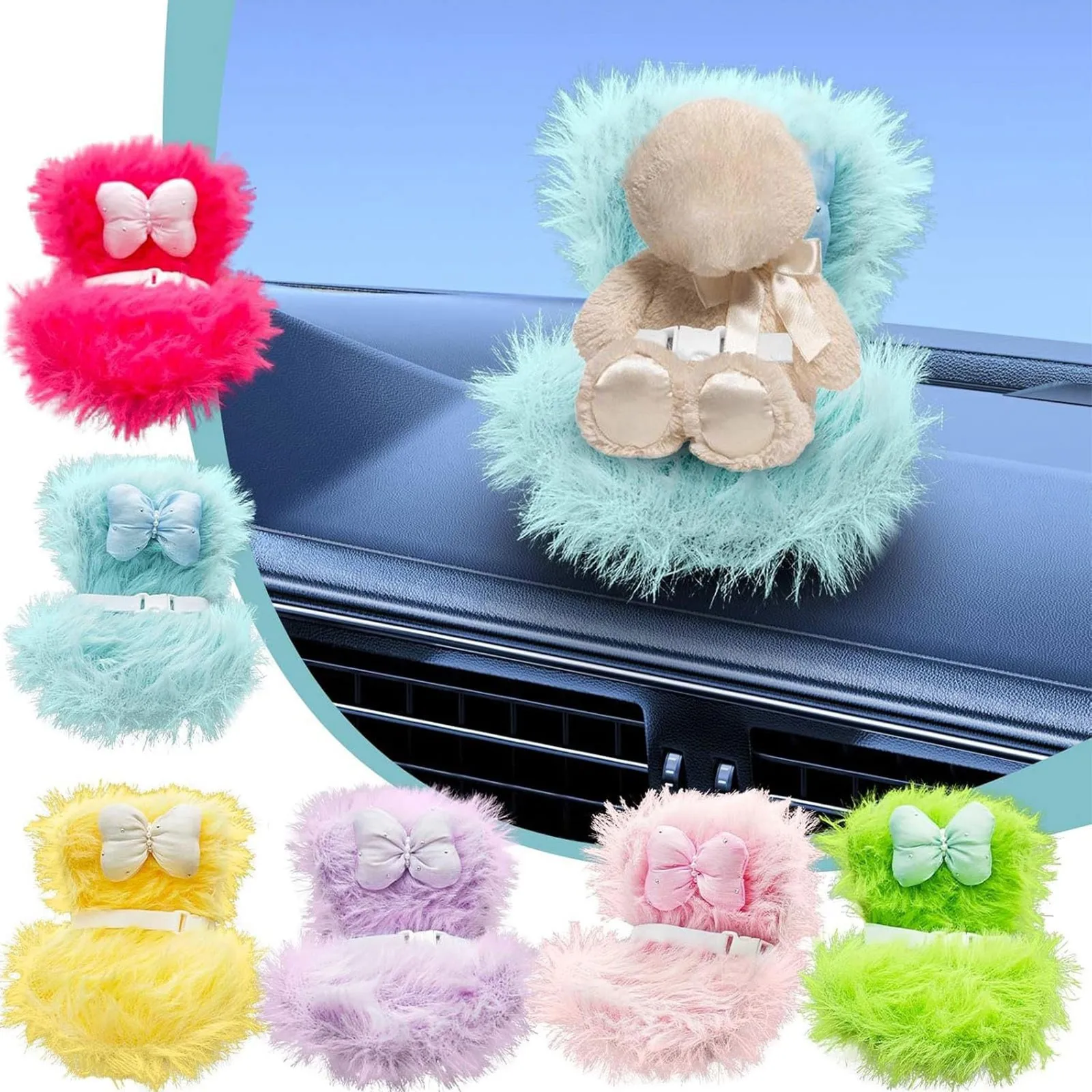

Doll Car Seat With Soft Plush Cushion, Vent Clip And Tabletop Stand, A Cute Car Decoration For Doll Fans And Doll Collect