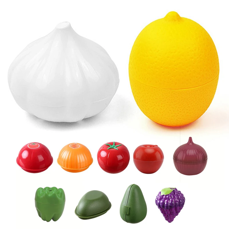 

Creative Vegetable Shape Storage Container Onion Lemon Tomato Avocado Keeper Refrigerator Organizer Crisper Box Kitchen Gadget