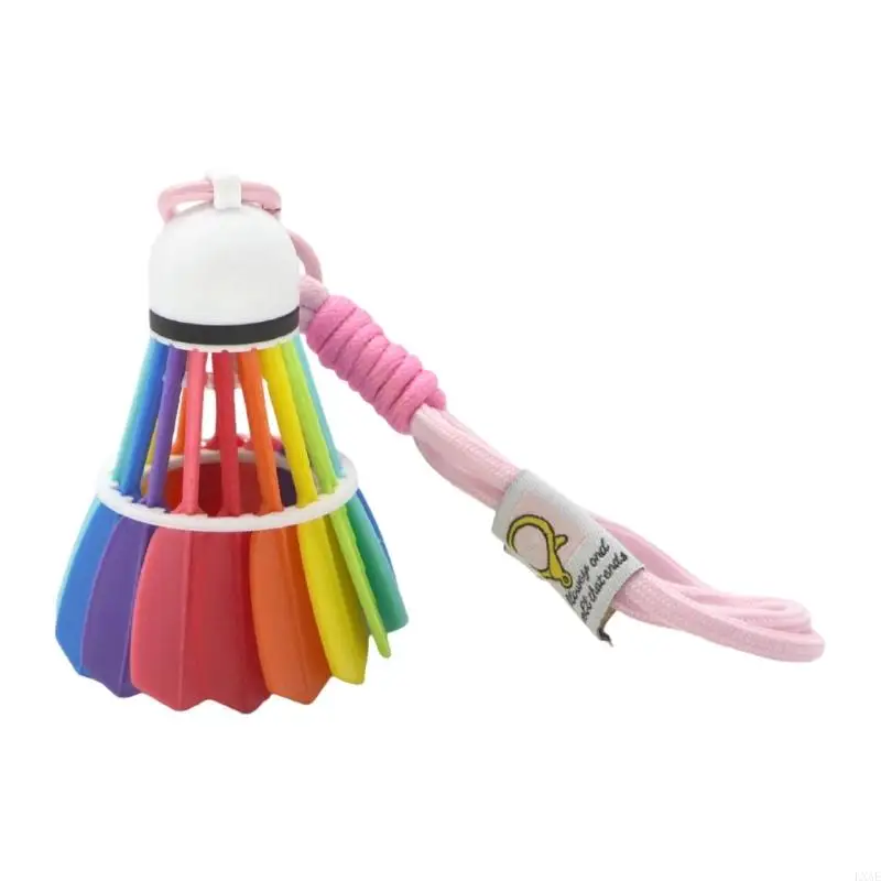  Keychain Ornament Badminton Styles Printed Colorful Polylactic Acid Materials Bag Charm or Car Decoration