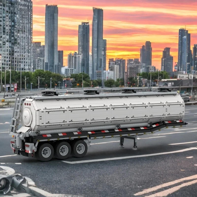 4519 個 MOC タンクセミトレーラーマニュアルハイウェイモデルビルディングクリスマスギフトブロック建築組み立て DIY ブリックおもちゃ誕生日