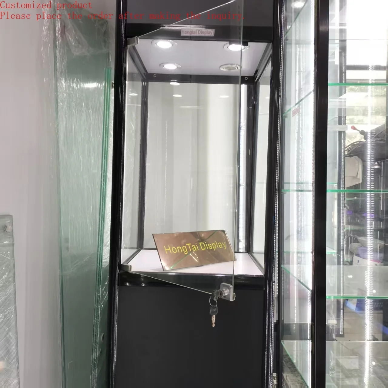 

Custom.Lockable Glass Smoke Case Hot Sale High Quality Tempered Glass Extra Vision for Smoke Shop Display Counter