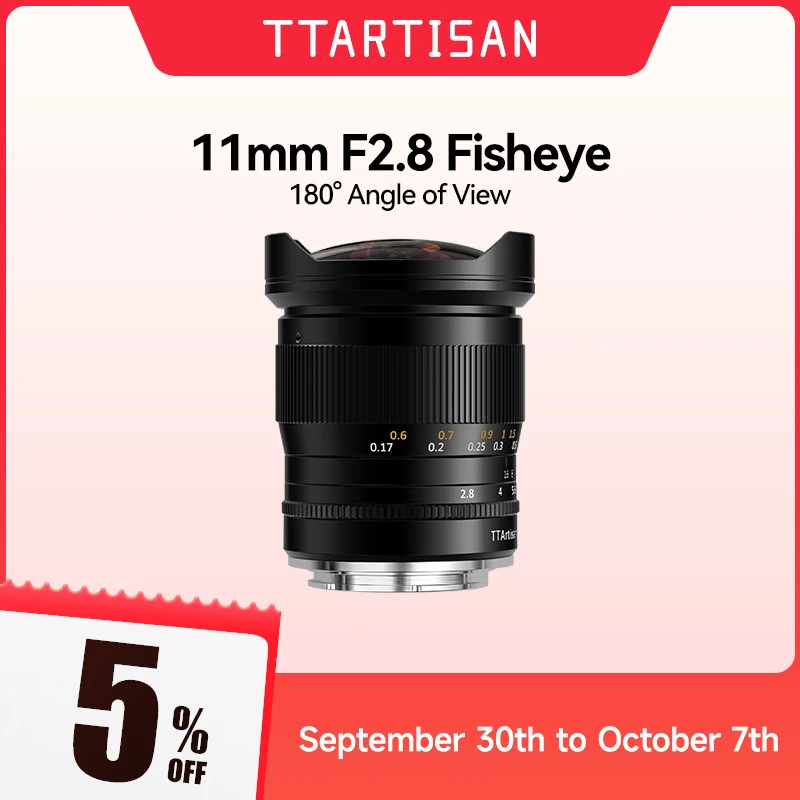 TTArtisan 11mm F2.8 Full Frame Fisheye Wide Angle Lens for Sony E Mount Canon Fujifilm Nikon Leica Sigma Lumix Mirrorless Camera