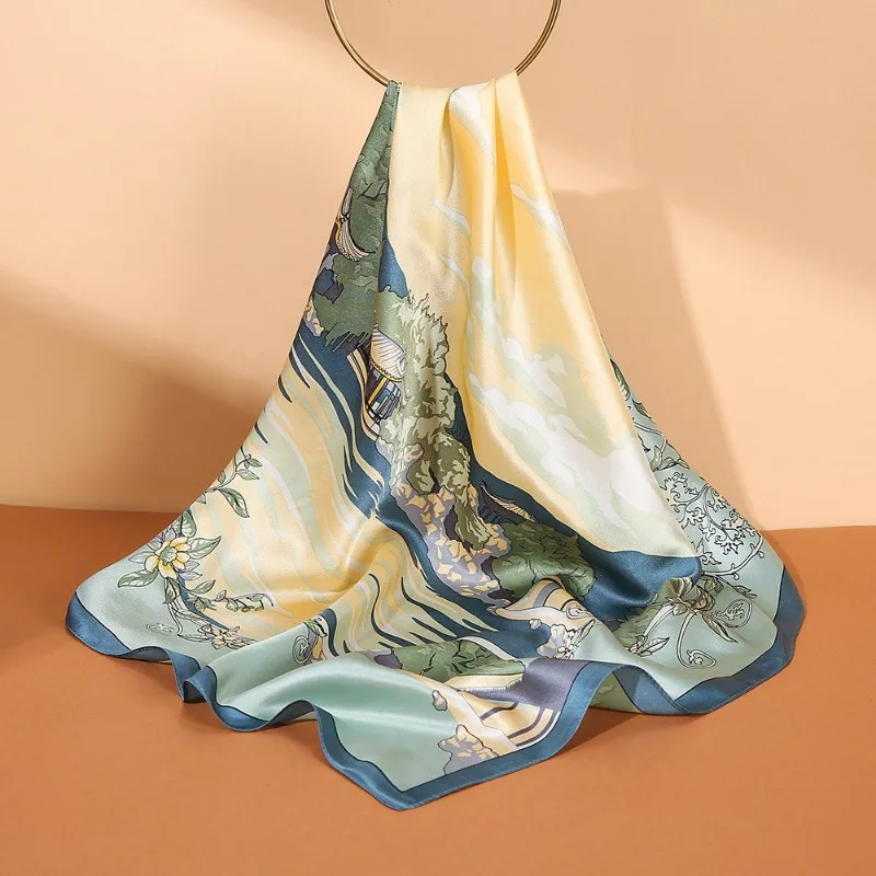 New Silk Scarf  Mulberry Shawl 70cm Square Wholesale Summer Gift Scarf
