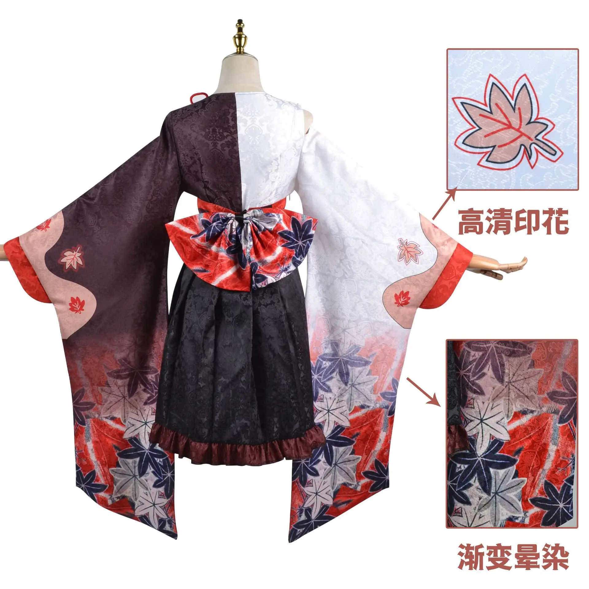 Female Game Genshin Impact Kaedehara Kazuha Cosplay Costume Genshin Kazuha Cosplay Lolita Girl Kimono Dress Suits