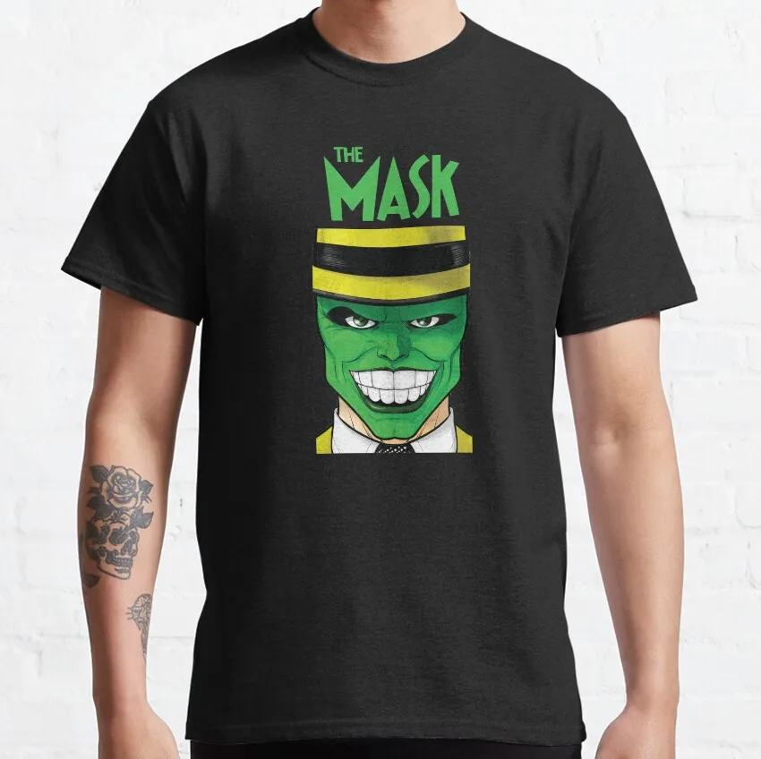 

0614 Funny Comedy The MASK Movie Jim Carrey 1994 Vintage Retro 90s film Graphic clothes 1005 cotton printed All size Tops S-6XL
