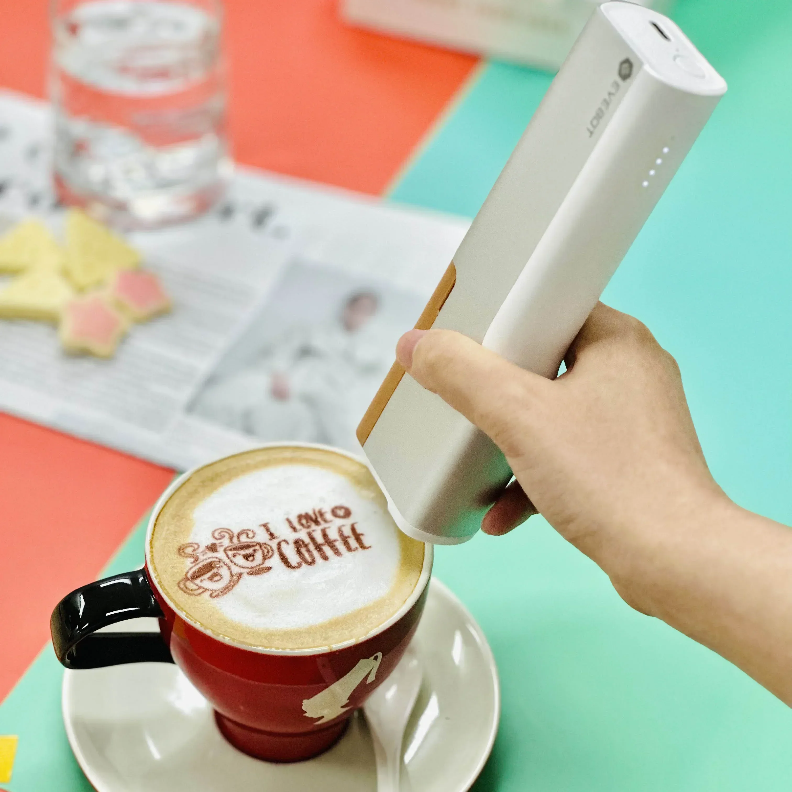 

2025/EVEBOT All surface Portable Digital Handheld Printer Portable Coffee Printer Food Printer Machine DIY Tattoo Inkjet PrintPe