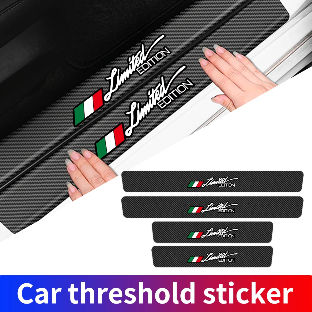 

Limited Edition Car Door Threshold Stickers Carbon Fiber Trunk Bumper Strips For Alfa Romeo 159 147 156 Giulietta Giulia Mito
