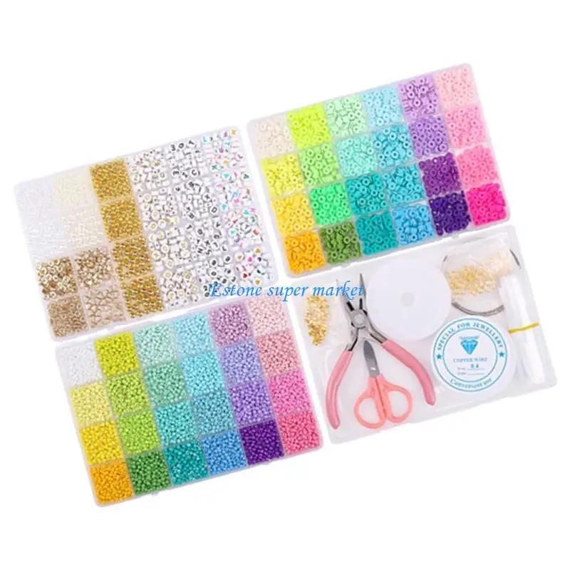 090B Beads,Charms Bracelet Jewelry Making Kits Friendship Bracelet Kits with Alphabets Letter Beads Star Bead for Womens