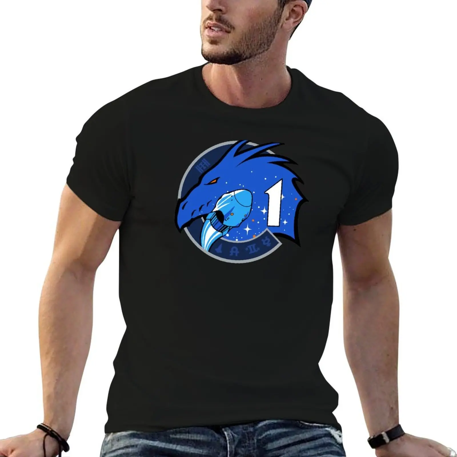 Camiseta con logotipo de insignia de la tripulación de SpaceX Crew 1 Dragon, camisetas para hombre, camisetas estampadas para hombre