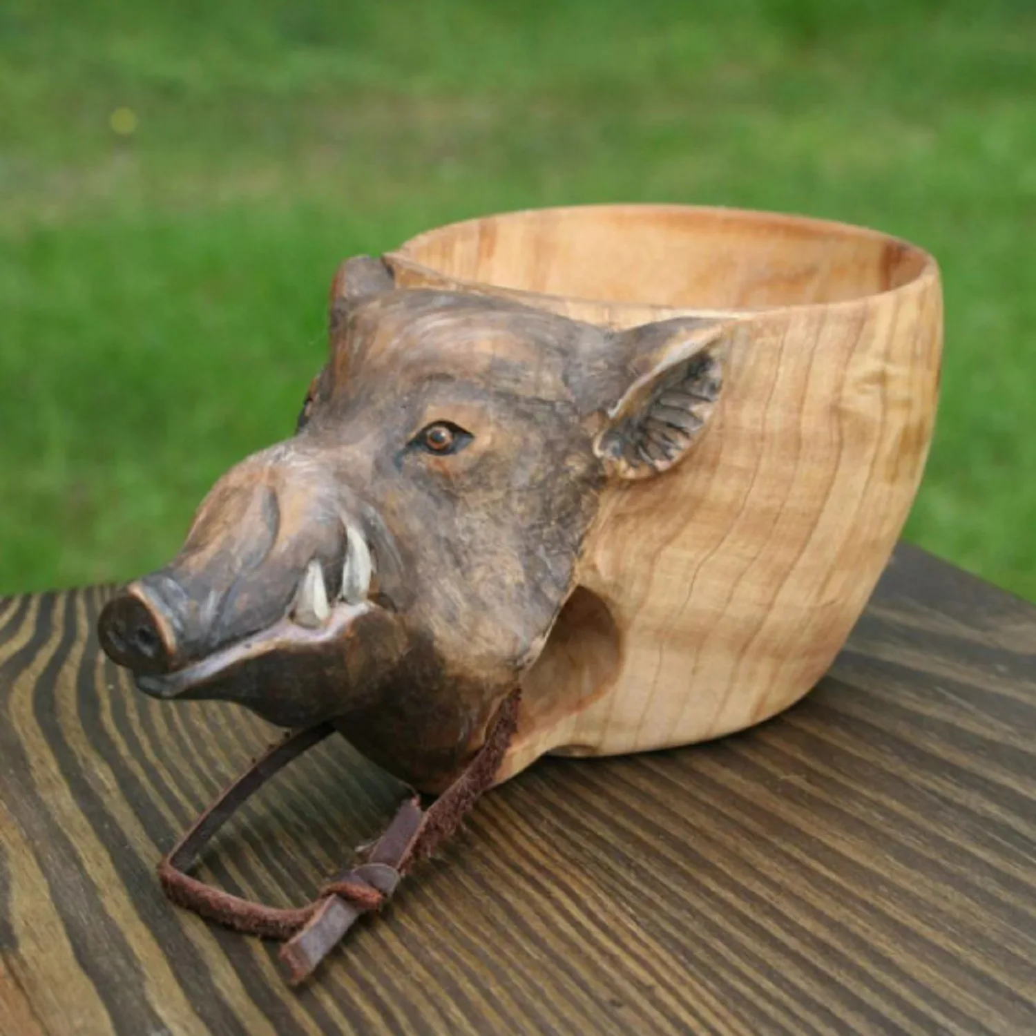 Creative Hand Carved Wooden Mark Water Cup 3D Stereo Camp out Camping Wolf Fox Deer Fish Head Animal Head Cup Home Decor Gift