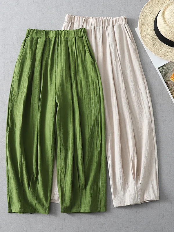 

Loose Wide Leg Pants Women's Summer Fashion Simple Ageless Versatile High Waist Straight Cut Color Casual Trousers