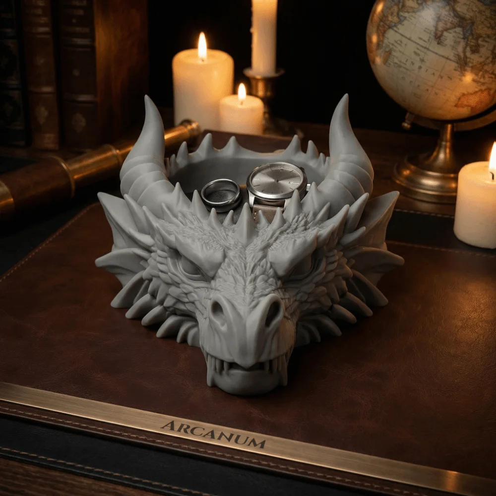 Container 3D Print Dragon Head Storage Tray Funny Gothic Jewelry Display Holder Multi Functional Home Decorations Living Room