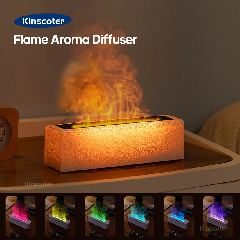 

Portable Flame Air Humidifier 150ml Ultrasonic Cool Mist Diffuser with LED Realistic Fire Night Light for Home Bedroom Office