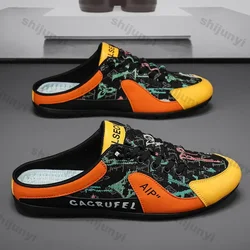 Men's Fashion Soft-soled Half Slippers Men Summer Trendy Bottom Casual Shoes Breathable Slip-on Shoes Sneakers Zapatos De Hombre