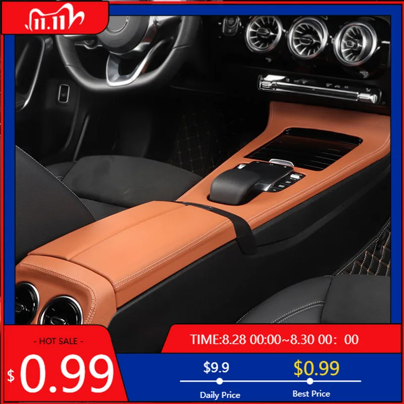 

Внутренние наклейки, центральная панель переключения передач автомобиля, декоративная панель ящика для хранения для Mercedes Benz 2020 2021 2022 2023 2024, A Class C