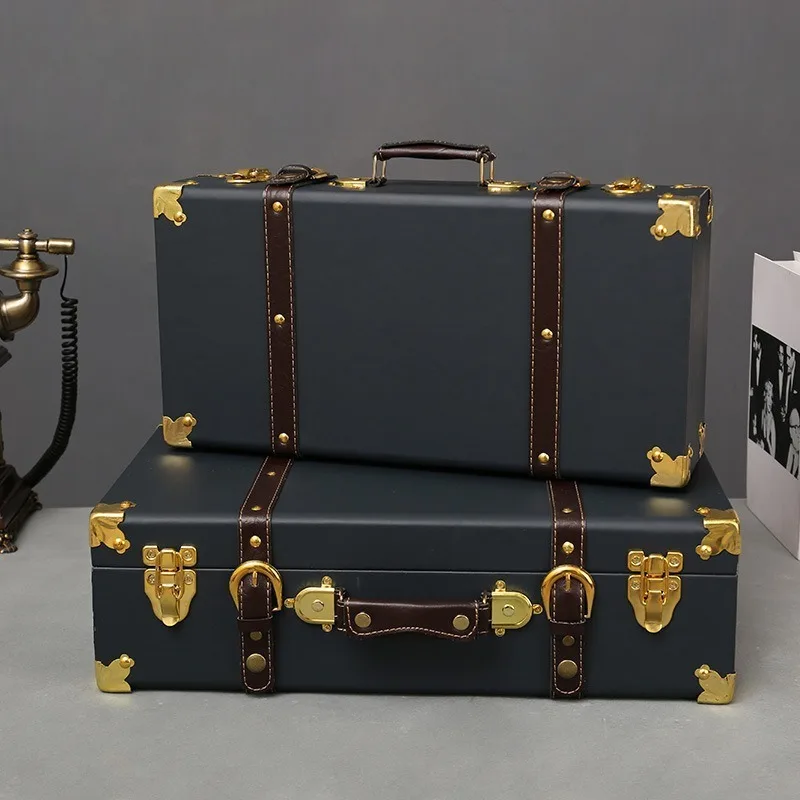

Leather Storage Box Large Capacity Sturdy Durable Organize Boxes Home Clothes Storage Bins Photography Prop Box Window Ornament