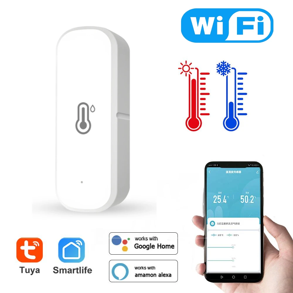 Tuya Smart WiFi Temperature Humidity Sensor Smart Security Alarm Home Hygrometer Thermometer Via Smart Life Alexa Google Home