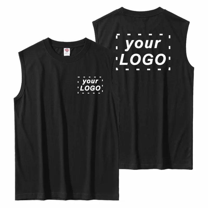 

Unisex Loose Cotton Round Neck Sleeveless Vest Customized LOGO Fitness Sports Vest Spring and Summer Heavy Shoulder Pad Vest