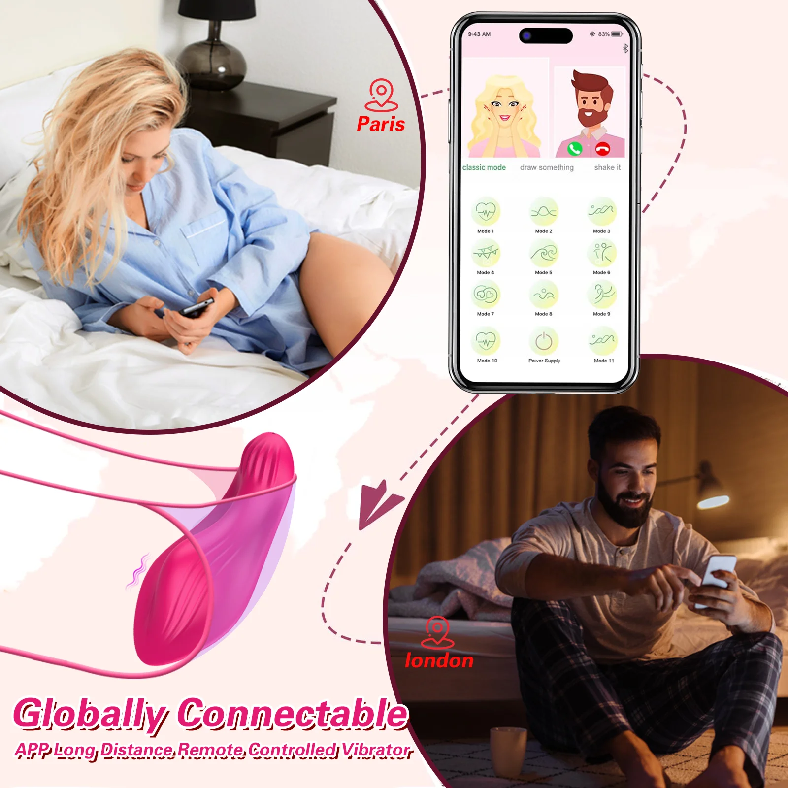 Butterfly Wearable Vibrator Wireless APP Remote Panties Dildo Vibrator for Women Clitoral Stimulator Massage Erotic Sex Toys 18+