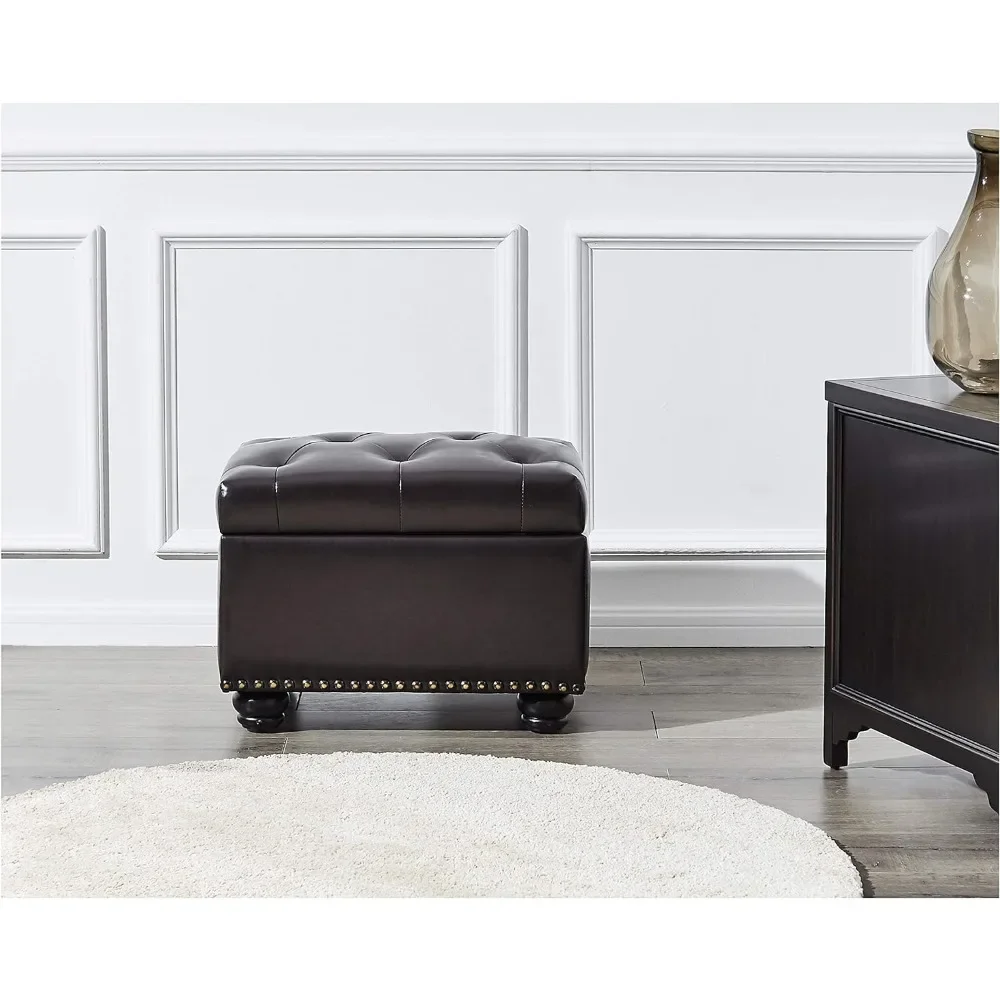 

Tufting Storage Ottoman, Espresso Stool, Footstool Ottomans