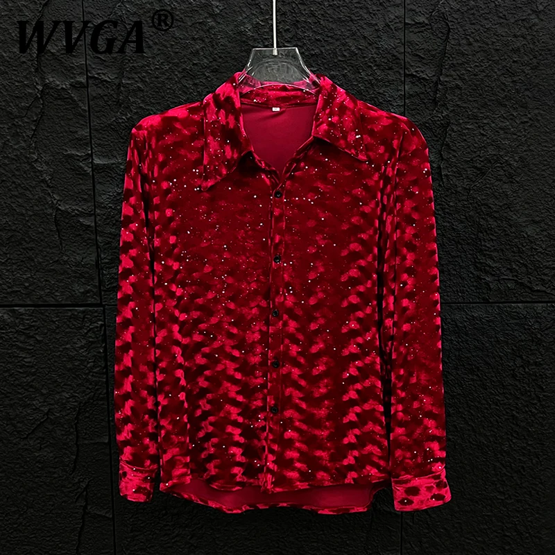 

WVGA Tops New Man Autumn Winter Tide Starry Sky Gold Stamping Padded Shoulder Niche Casual Stylish Long Sleeve Shirts Ins W10974