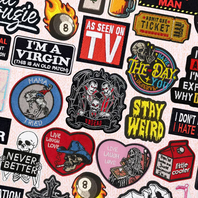 Parche bordado calavera punk – Termoadhesivo chaqueta o mochila