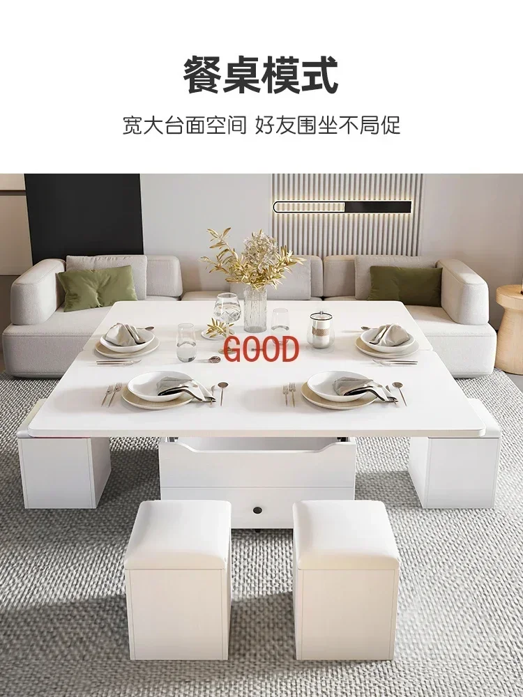 

Lifting coffee table dining table dual-purpose small apartment square multi-functional folding