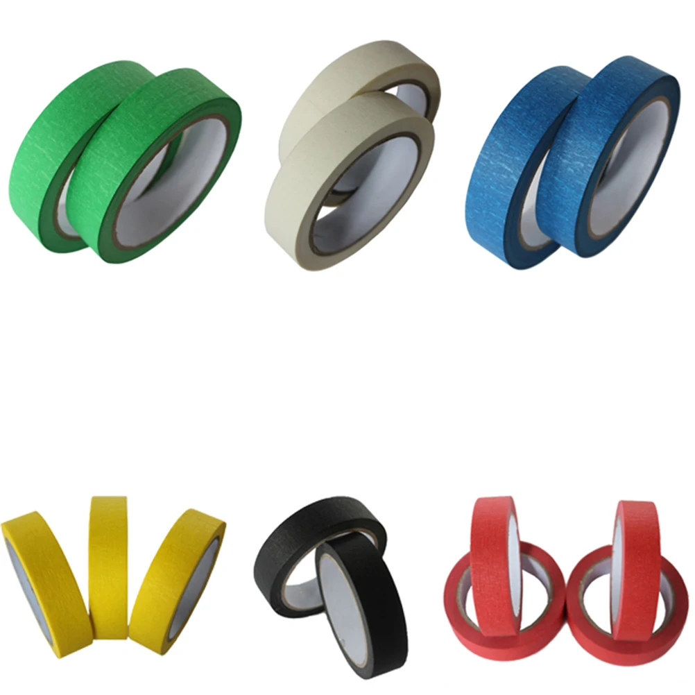

Colored Masking Tape Rubber Separation Mark High Temp Resistant Sticky Textured Paper Long Size Professional Trimming Outdoor No