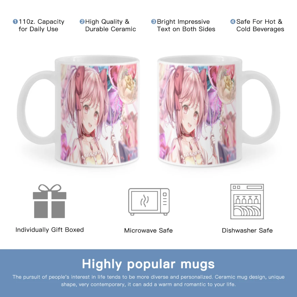 

Puella Magi Madoka Magica Free shipping Ceramic Mug Cute Coffee Tea Milk Stave Mugs And Cups with Handle Novelty Gifts