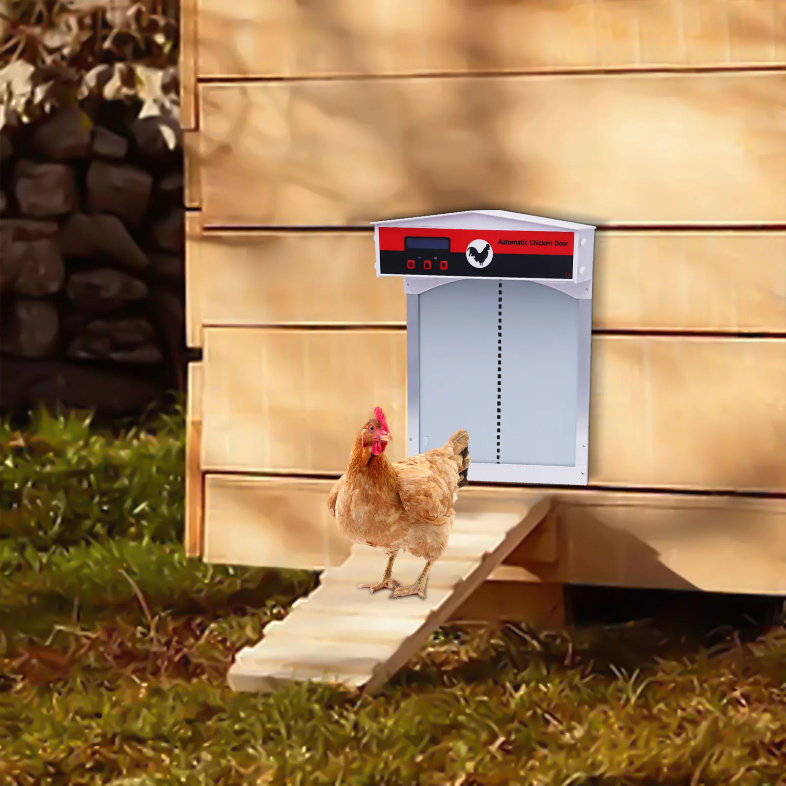 

Automatic Chicken Coop Door,Timer & Light Sensor,Weatherproof Aluminum,Fits 10x12" Openings