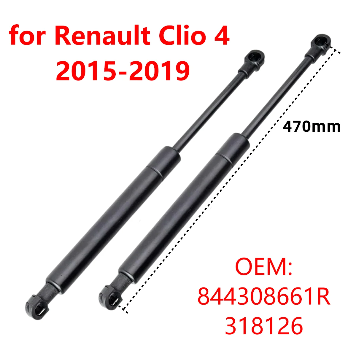 

2Pcs 844308661R Car Rear Trunk Boot Tailgate Gas Struts Lift Support Rods for Renault Clio 4 Hatchback 2015-2019