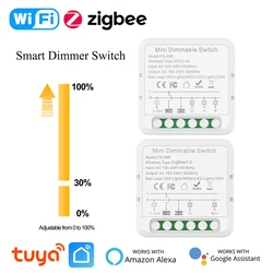 Tuya ZigBee/WiFi Smart Dimmer Switch Module Dimmable Light Switch Need Neutral APP Control Works with Alice Alexa Google Home