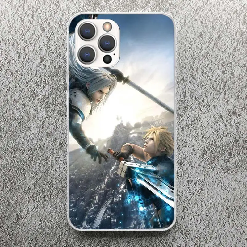 Capa de Impressão Final Fantasy VII para iPhone, Capa Padrão para iPhone 16, 15, 14, 13, 12, 11 Pro Max, XS, XR, X, SE, 7 Plus, 8