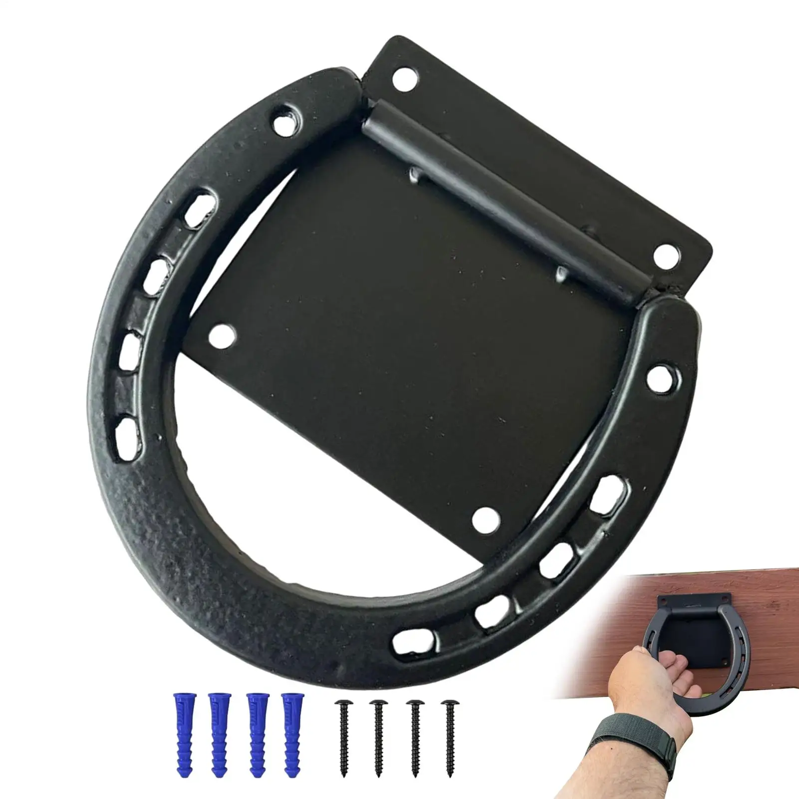 Anillos de amarre para caballos, anillos de enganche, suministros de granero con tornillos de expansión para sendero de granja, puesto estable al aire libre, área de conducción