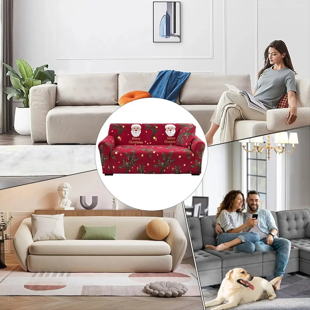 

*BAAY Couch Cover Christmas Sofa Cover Furniture Protector Home Decor for Outdoor Party Apartment Bedroom Dormitory Workplace