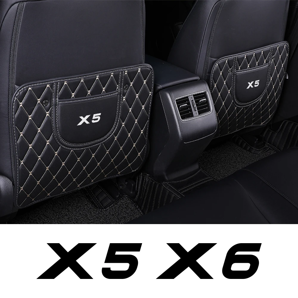 PU Leather Seat Back Protector Mat For BMW X5 E70 E53 F15 X6 E71 G05 F16 G06 E72 Anti Dirty Protective Pad Car Accessories