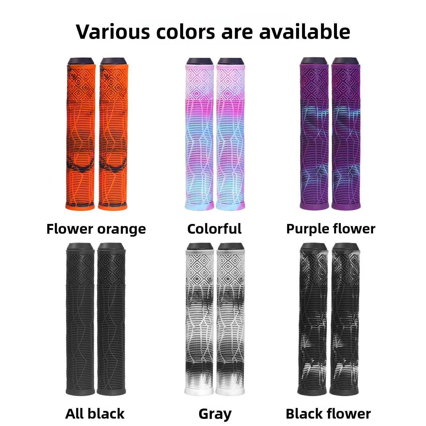165MM extended double mixed color rubber handlebars for mountain bikes thickened comfortable soft for BMX stationary scooters