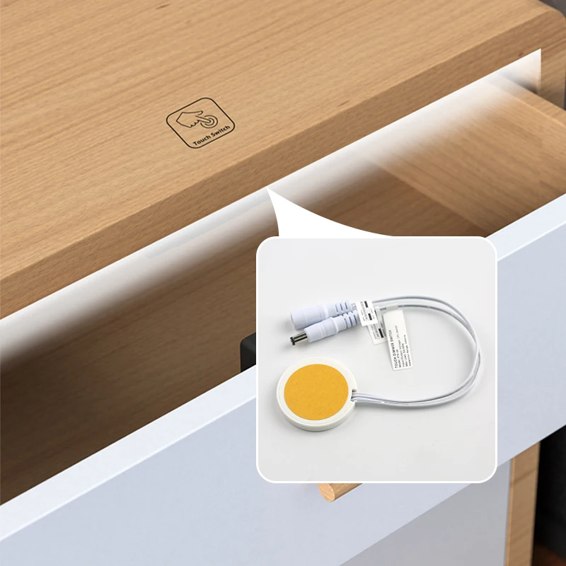 LED Touch Sensor Dimmer Switch 5A 60W Through Wood Furniture Touch Switch for Smart Home DC12V 24V LED Light Strip