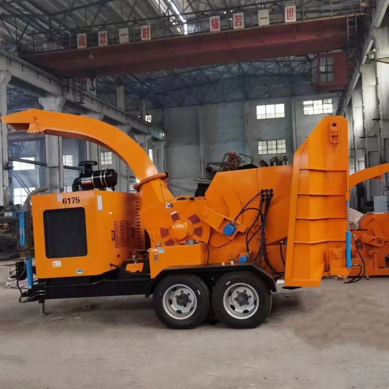 Wood Chipper Crusher Mill Pallet Crushing Wood Pallet Shredder Mobile Sawdust Wood Chipper Shaving Branch Grinder Cutting Blades