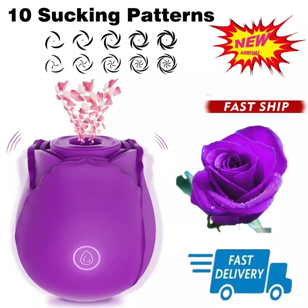 Powerful Sucking Rose Vibrator Toy for Women Vacuum Stimulator Oral Nipple Clit Sucker Female Sex Toys Goods for Female Adults